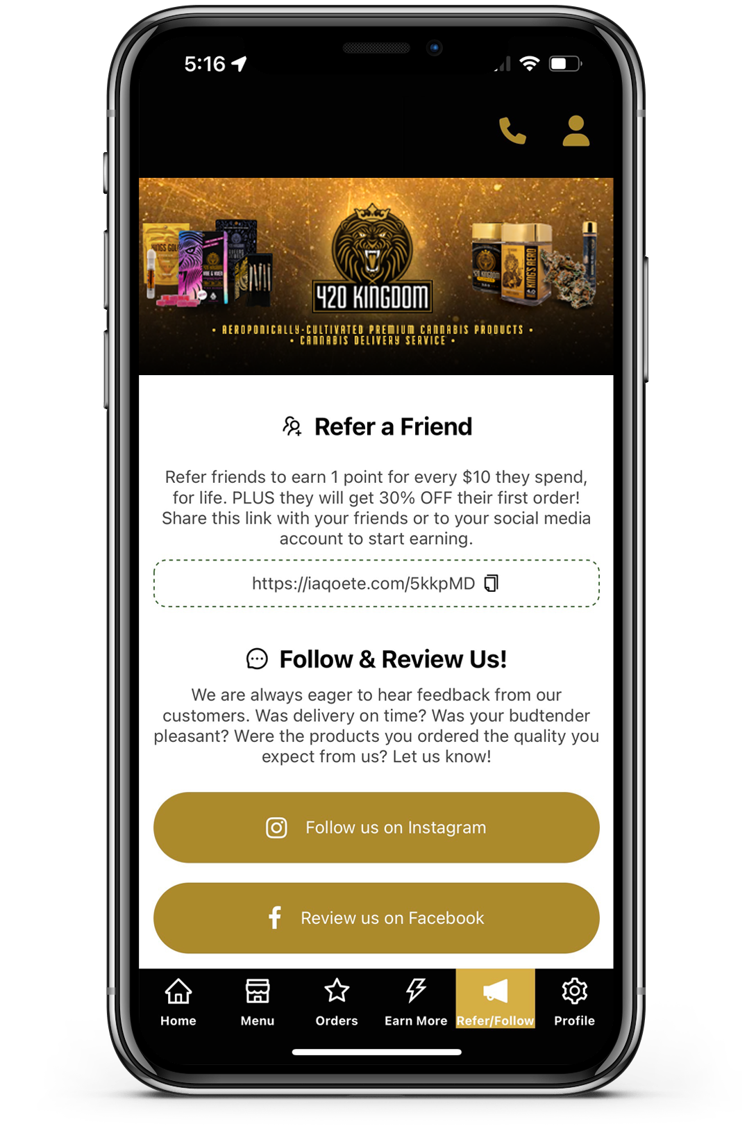 App Referral Page